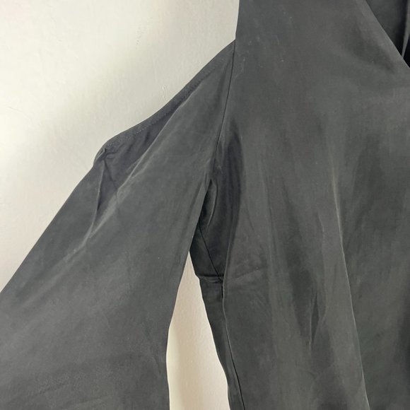 NWT Line & Dot Cupro Cold Shoulder Top Tie Neck Black Size Large L NEW - Picture 5 of 15